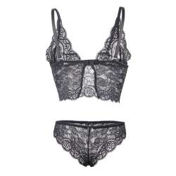SUBBLIME 953911 CAMISaN DE SEDA Y ENCAJE PANTIES NEGRO S M