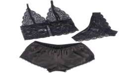 SUBBLIME 953928 CAMISaN DE SEDA Y ENCAJE PANTIES NEGRO L XL