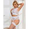 SUBBLIME 954031 SUJETADOR PANTIES CON LIGUERO BLANCO S M
