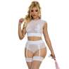 SUBBLIME 954048 SUJETADOR PANTIES CON LIGUERO BLANCO L XL
