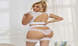 SUBBLIME 954048 SUJETADOR PANTIES CON LIGUERO BLANCO L XL