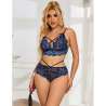 SUBBLIME 954062 SUJETADOR PANTIES ENCAJE AZUL S M