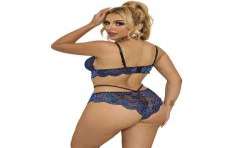 SUBBLIME 954079 SUJETADOR PANTIES ENCAJE AZUL L XL