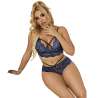 SUBBLIME 954079 SUJETADOR PANTIES ENCAJE AZUL L XL