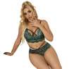 SUBBLIME 954086 SUJETADOR PANTIES ENCAJE VERDE S M