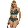 SUBBLIME 954086 SUJETADOR PANTIES ENCAJE VERDE S M