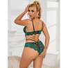 SUBBLIME 954086 SUJETADOR PANTIES ENCAJE VERDE S M