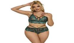 SUBBLIME 954093 SUJETADOR PANTIES ENCAJE VERDE L XL