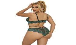 SUBBLIME 954093 SUJETADOR PANTIES ENCAJE VERDE L XL