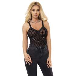 SUBBLIME 954277 BODY CON CADENAS LIGUEROS NEGRO L XL
