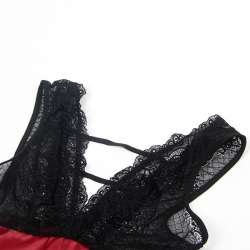 SUBBLIME 954420 VESTIDO BONDAGE DE ENCAJE NEGRO S M