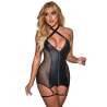 SUBBLIME 954451 VESTIDO SEXY DE REJILLA CUERO NEGRO L XL