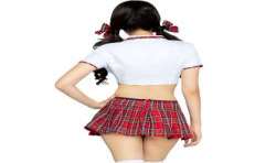 LEG AVENUE DISFRAZ MISS COLEGIALA CLaSICO ROJO BLANCO S M