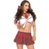 LEG AVENUE DISFRAZ MISS COLEGIALA CLaSICO ROJO BLANCO S M
