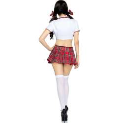 LEG AVENUE DISFRAZ MISS COLEGIALA CLaSICO ROJO BLANCO S M