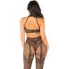 LEG AVENUE BODYSTOCKING CROTCHLESS DE REJILLA NEGRO TALLA aNICA