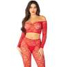 LEG AVENUE CROP TOP MEDIAS ROJO TALLA aNICA