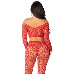 LEG AVENUE CROP TOP MEDIAS ROJO TALLA aNICA