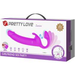 PRETTY LOVE ZANINI DILDO STRAP ON SIN ARNES 10 VIBRACIONES MORADO