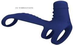 PRETTY LOVE ELISH ANILLO VIBRADOR CON EXTENSIaN AZUL