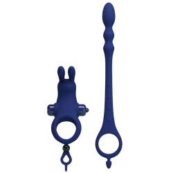 PRETTY LOVE AYAD ANILLO VIBRADOR RABBIT CON PLUG AZUL