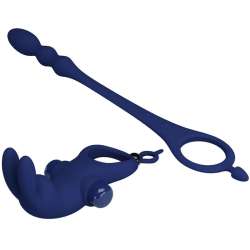 PRETTY LOVE AYAD ANILLO VIBRADOR RABBIT CON PLUG AZUL