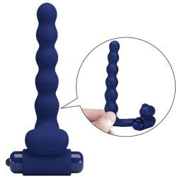 PRETTY LOVE AJMAL ANILLO VIBRADOR CON PLUG AZUL