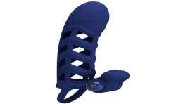 PRETTY LOVE ALTAF ANILLO VIBRADOR CON FUNDA DE SILICONA AZUL