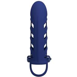 PRETTY LOVE ALTAF ANILLO VIBRADOR CON FUNDA DE SILICONA AZUL