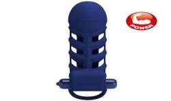 PRETTY LOVE ALTAF ANILLO VIBRADOR CON FUNDA DE SILICONA AZUL
