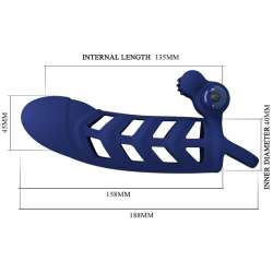 PRETTY LOVE ALTAF ANILLO VIBRADOR CON FUNDA DE SILICONA AZUL