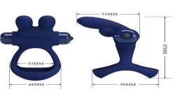 PRETTY LOVE FRANCISCO DOBLE ANILLO VIBRADOR RABBIT AZUL