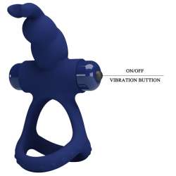 PRETTY LOVE LUCHITO DOBLE ANILLO VIBRADOR RABBIT AZUL