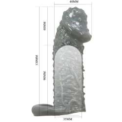 PRETTY LOVE FUNDA REALaSTICA ALARGADORA Y RETARDANTE PARA PENE MODELO 2 GRIS