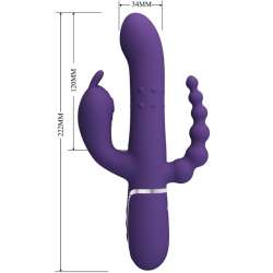 PRETTY LOVE CAMMY TRIPLE VIBRADOR MULTIFUNCIaN 4 EN 1 MORADO