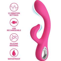 PRETTY LOVE FRITZ VIBRADOR RABBIT 12 VIBRACIONES ROSA