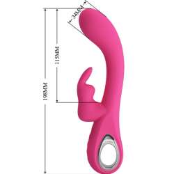PRETTY LOVE NOVAK VIBRADOR RABBIT 12 VIBRACIONES ROSA