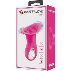 PRETTY LOVE CLYDE VIBRADOR ORAL LENGUA VIBRADORA 12 VIBRACIONES ROSA