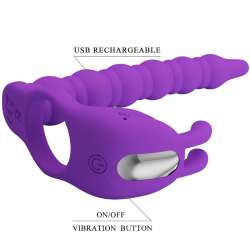 PRETTY LOVE BLACKNEY ANILLO PENE CON PLUG VIBRADOR LILA