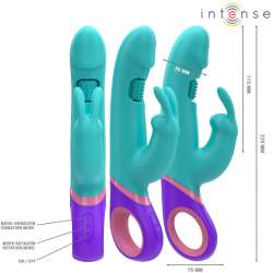 INTENSE MaNICA VIBRADOR RABBIT CON ESTIMULADOR ROTATORIO DEL PUNTO G AZUL