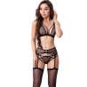 LIVCO CORSETTI FASHION CELESTE LC 20246 SUJETADOR LIGUERO PANTY NEGRO S M