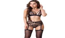 LIVCO CORSETTI FASHION CELESTE LC 20246 SUJETADOR LIGUERO PANTY NEGRO L XL