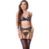 LIVCO CORSETTI FASHION KEILA LC 20245 SUJETADOR LIGUERO PANTY NEGRO S M