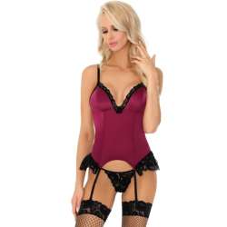 LIVCO CORSETTI FASHION AGRAFENA CF 90436 CORSET TANGA BURDEOS S M