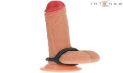 INTENSE CARSON ANILLO DOBLE PARA PENE SILICONA NEGRO MODELO 4