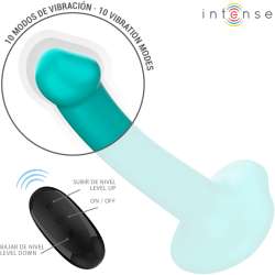 INTENSE KATIE VIBRADOR CON VENTOSA 10 VIBRACIONES AZUL OSCURO CONTROL REMOTO