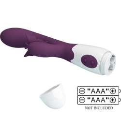 PRETTY LOVE BUTTERFLY KISS VIBRADOR RABBIT ESTIMULADOR PUNTO G MORADO