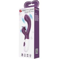 PRETTY LOVE BUTTERFLY KISS VIBRADOR RABBIT ESTIMULADOR PUNTO G MORADO