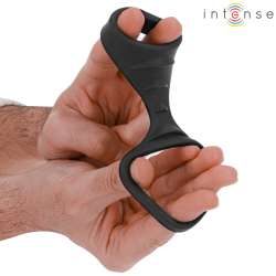 INTENSE THEO ANILLO DOBLE PARA PENE SILICONA NEGRO MODELO 3