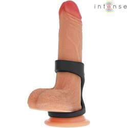 INTENSE THEO ANILLO DOBLE PARA PENE SILICONA NEGRO MODELO 3